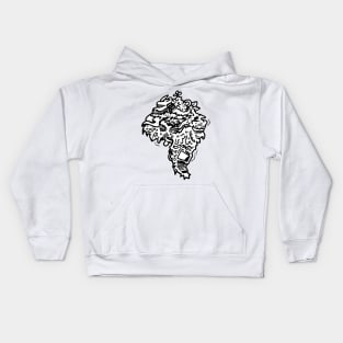South America Continent Doodle Art Kids Hoodie